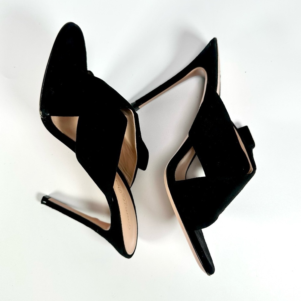 Gianvito Rossi Milano Black Suede Ribbon Slip On Heels - Picture 13 of 14